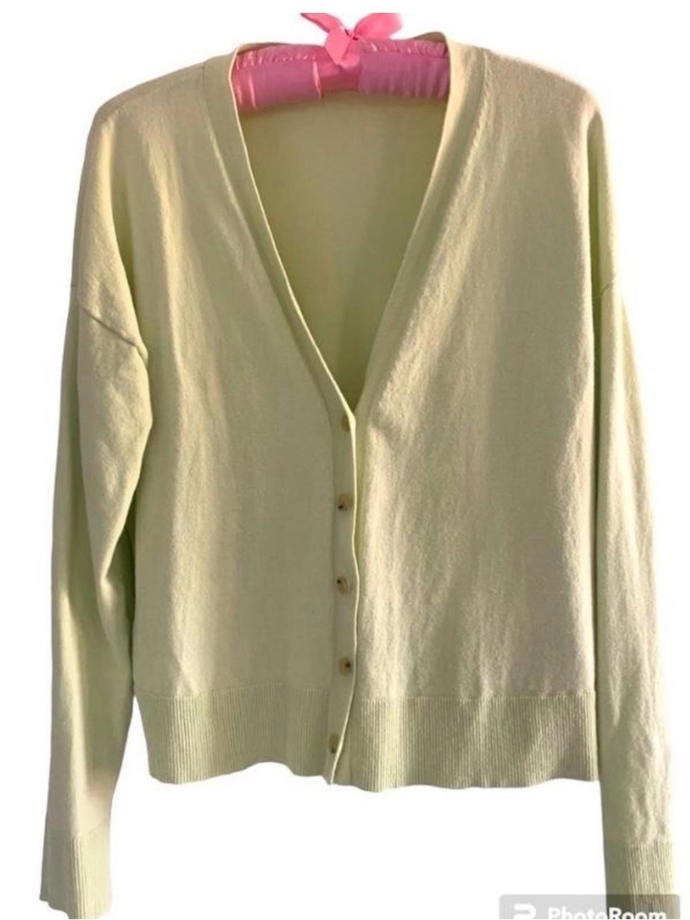 Ann Taylor Light Sage V-Neck Button-Front Cardigan
